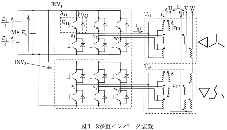 機械・制御》〈パワーエレクトロニクス〉[H26:問3] 2多重インバータ 